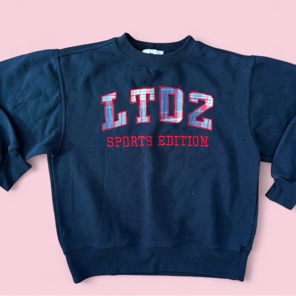 90s Preppy Limited Too Sports Edition Plaid Logo Sweatshirt Girls 12